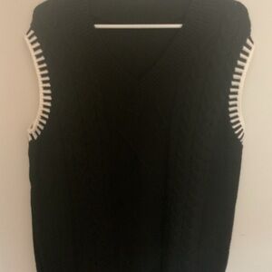 Chic Black Knit Sweater Vest